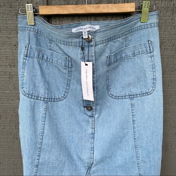 Cupcakes & cashmere raw edge jean skirt - Picture 5 of 6